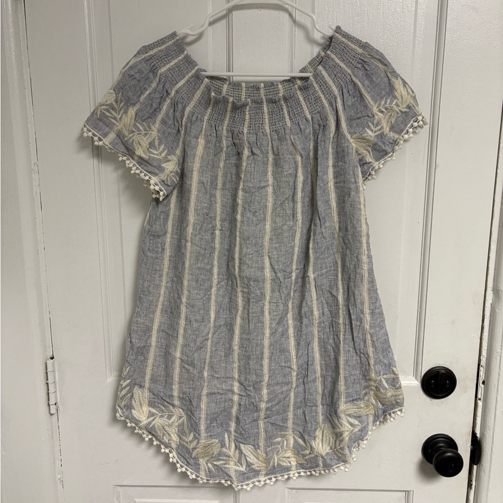 Target Merona Blue and Cream Textured Dress